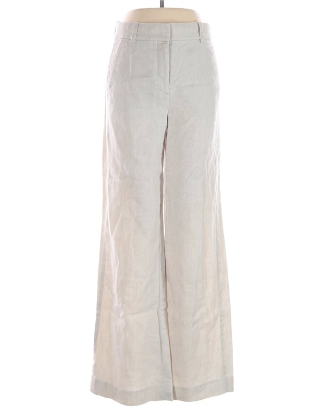 J. Crew Ivory Linen Wide-Leg Pants